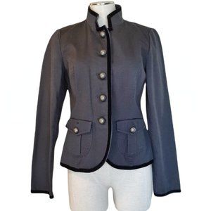 Calvin Klein Jeans Gray Cotton & Velvet Military Style Jacket M